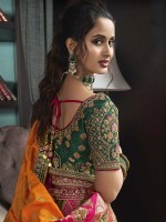 Multicolor Banarasi Silk Bridal Lehenga Choli